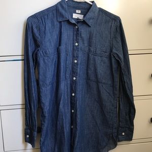 Loft chambray long sleeve top